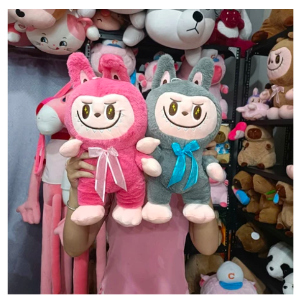 Thú nhồi bông labubu đeo nơ dễ thương - Size từ 37cm đến 65cm - Quà tặng gấu bông labubu êm mịn cho bé