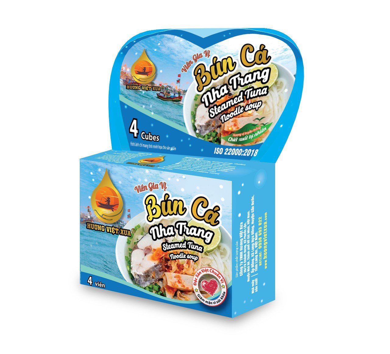 MUA 12 hộp TẶNG 2 hộp bất kỳ Viên gia vị Bún Cá Nha Trang Hương Việt Xưa 75gram