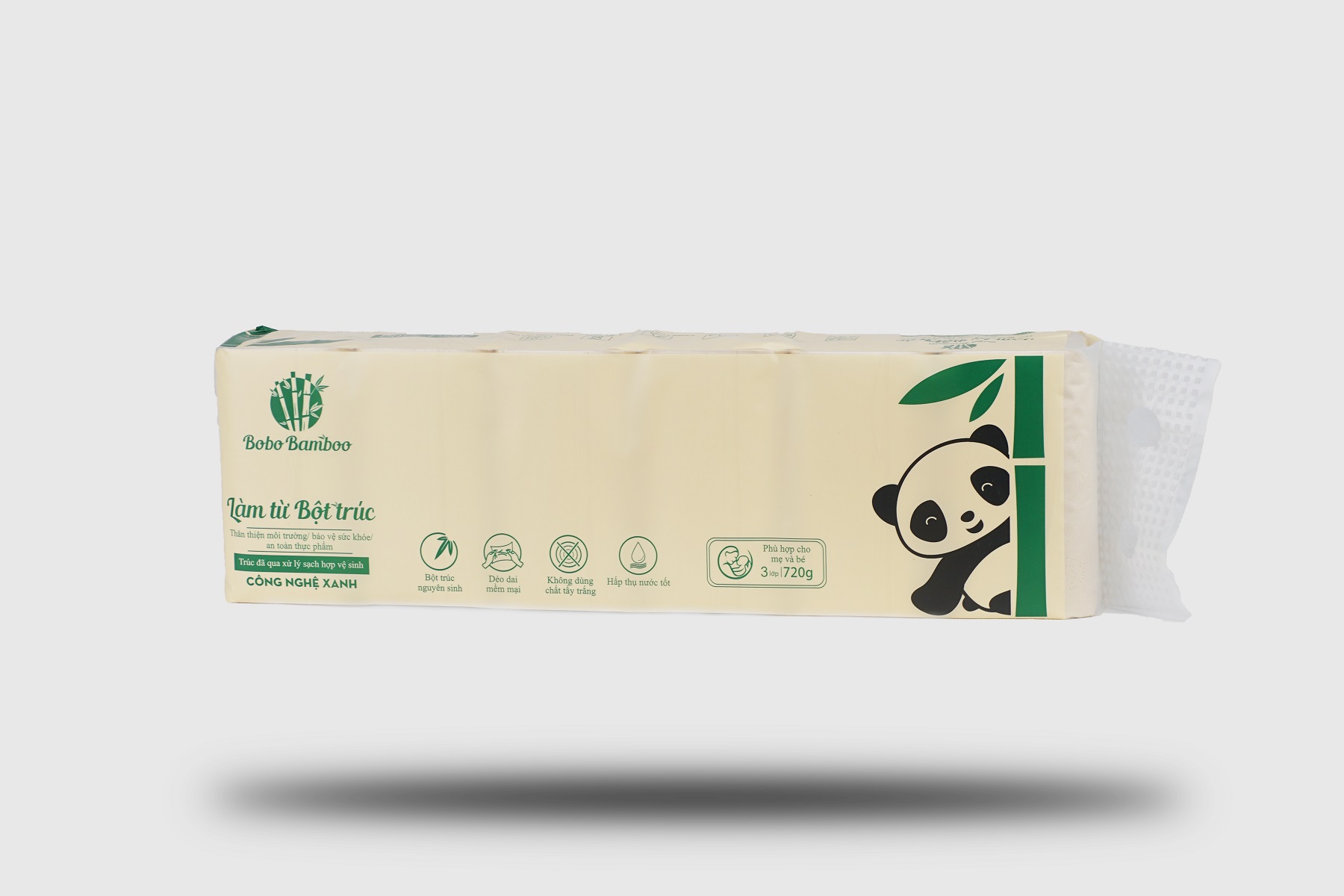 Giấy vệ sinh BOBO BAMBOO không lõi thùng 72 cuộn