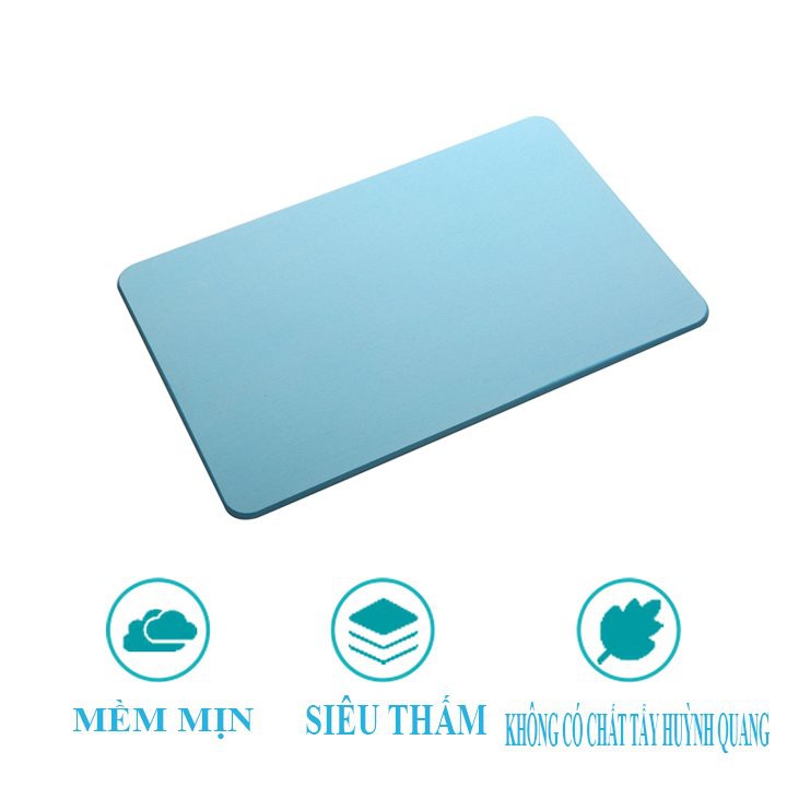 Thảm Đá Lau Chân Nhật Bản Siêu Thấm Hút KÍCH THƯỚC 60X40cm Siêu Thấm Nước, Chống Nấm Mốc Trơn Trượt Cho Phòng Tắm - Hàng Chính Hãng MINIIN