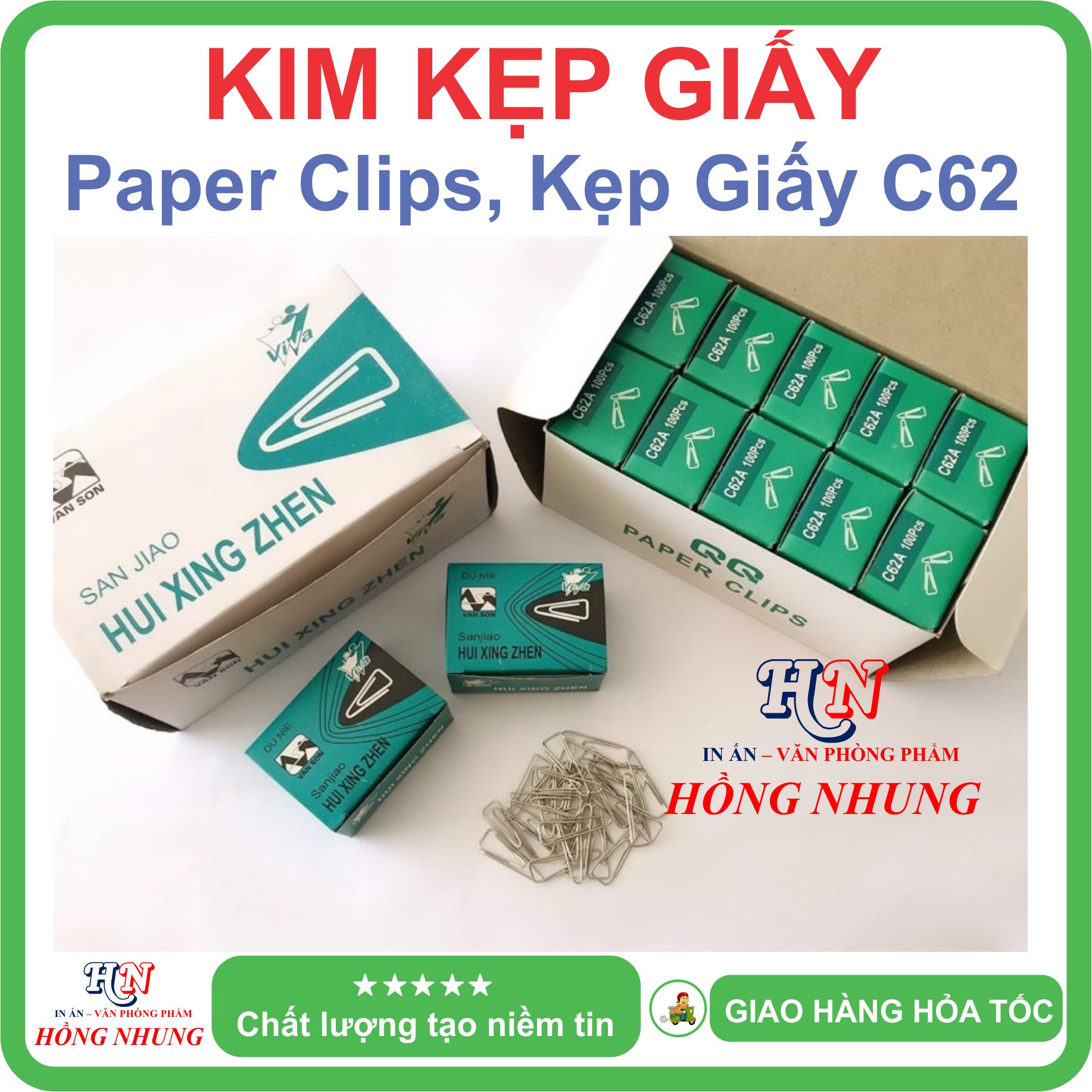 [SÉT] COMBO 2 Hộp Kim Kẹp C62, Loại 100 Cái Kim Kẹp Hình Tam Giác, Giúp Bạn Lưu Trữ Hồ Sơ Tài Liệu