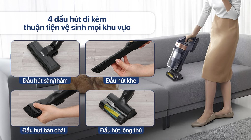 Máy hút bụi không dây Samsung VS15A60AGR7/SV - Hàng Chính Hãng