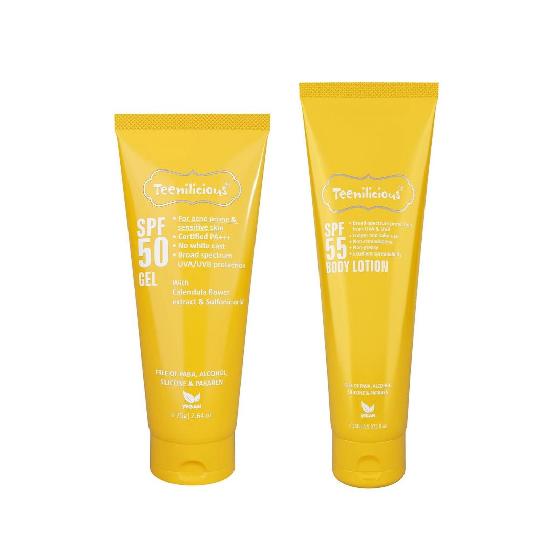 Sữa Dưỡng Thể Chống Nắng Teenilicious SPF55 Body Lotion, PA+++, Dành Cho Da Dầu Và Nhạy Cảm - 150ml