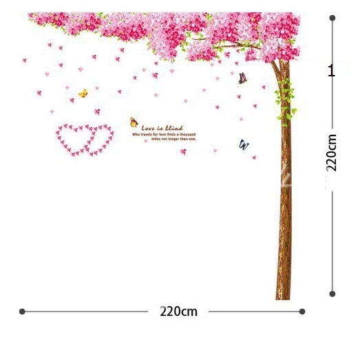 Decal dán tường Cây hoa anh đào AmyShop DCX01