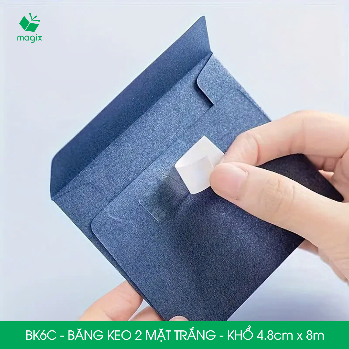 BK6C - 6 cuộn băng keo 2 mặt siêu dính - Khổ 4.8cm x 8m - Băng dính 2 mặt, băng keo hai mặt