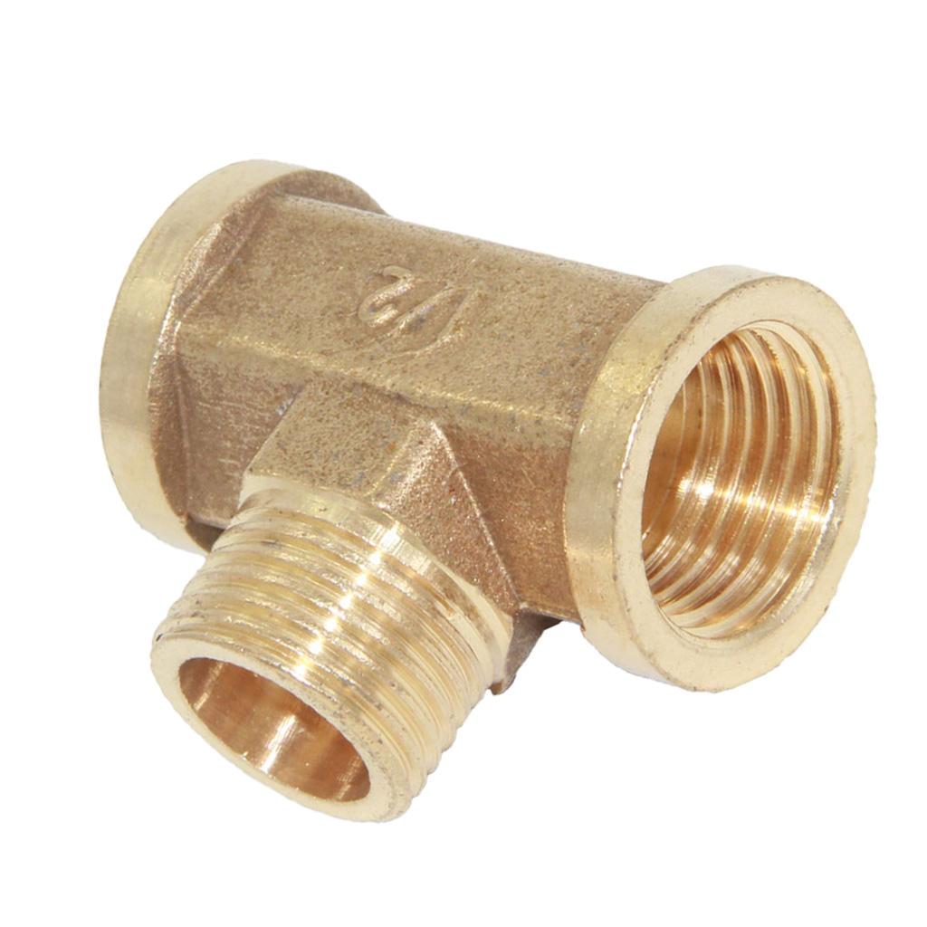 1/2'' Brass Pipe 3 Way Thread Fitting Coupler Connector DN15