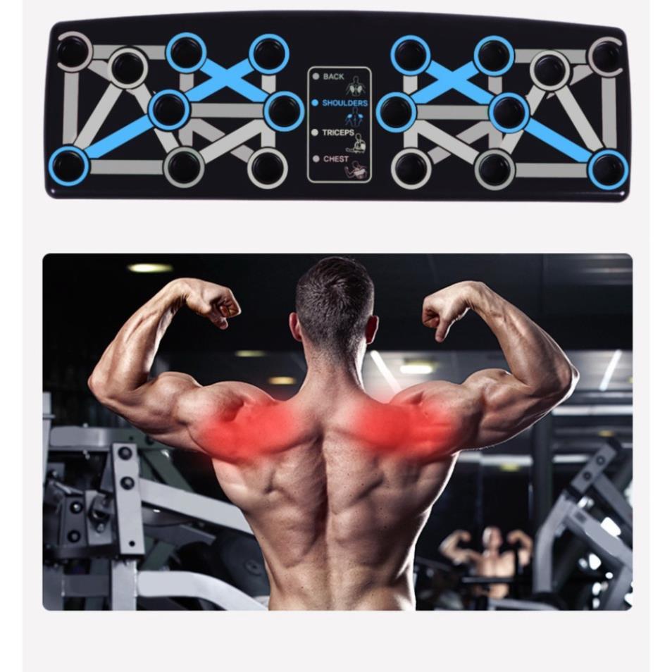 Dụng cụ tập hít đất đa năng 12 trong 1 - Bộ bàn tập chống đẩy tập GYM tại nhà giúp ngực tay vai lưng to khoẻ