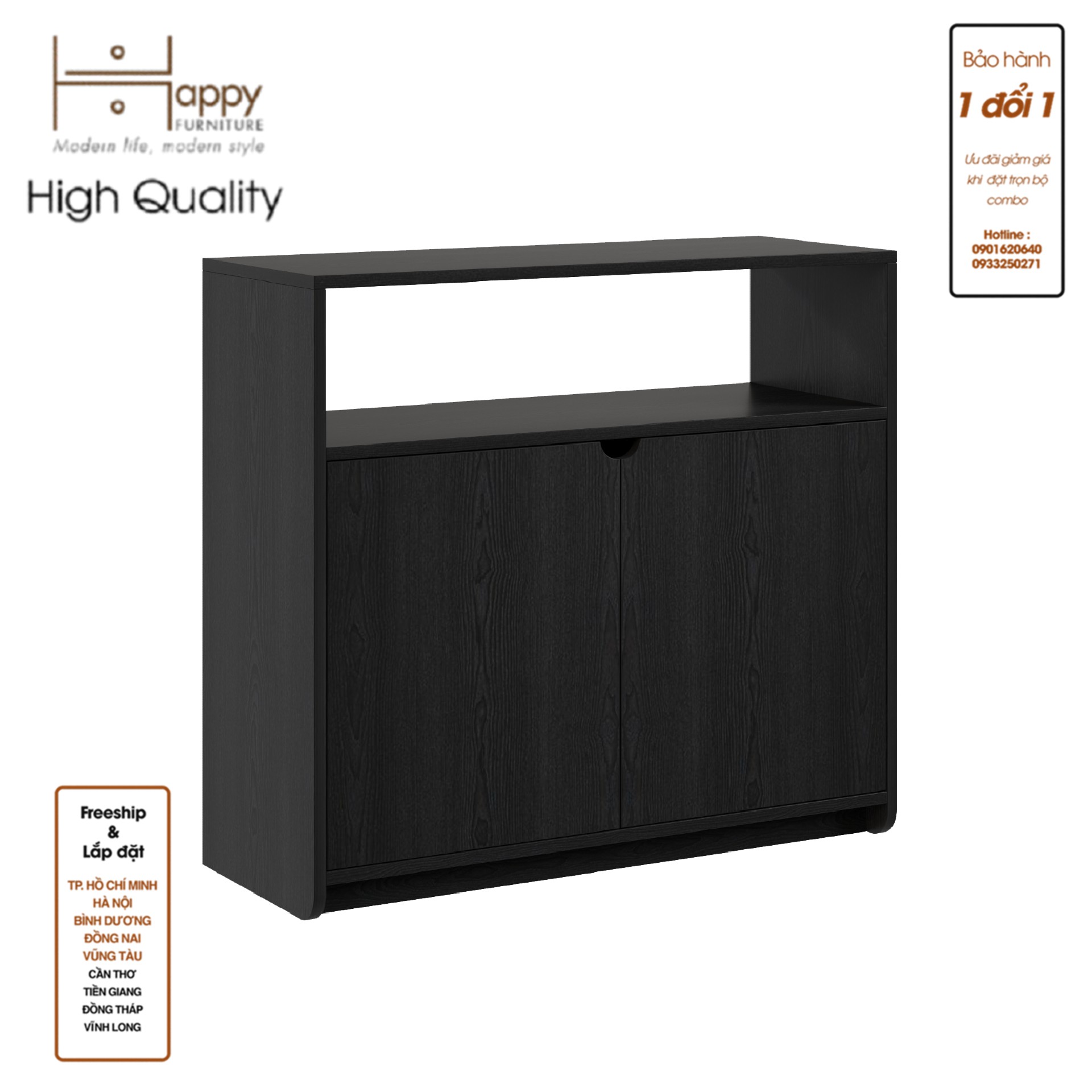 CIRCLE, Tủ lưu trữ 2 cửa mở, 90cm x 35cm x 82cm , TCM_074