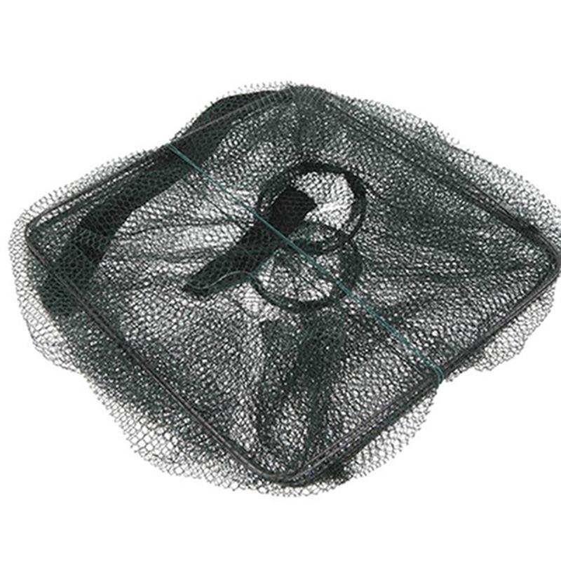 Fishing Net Shrimp Cage Foldable Fish Trap Cast Mesh Crab Crayfish Lobster Prawn Hand Fishing Network Portable Folding Tackle