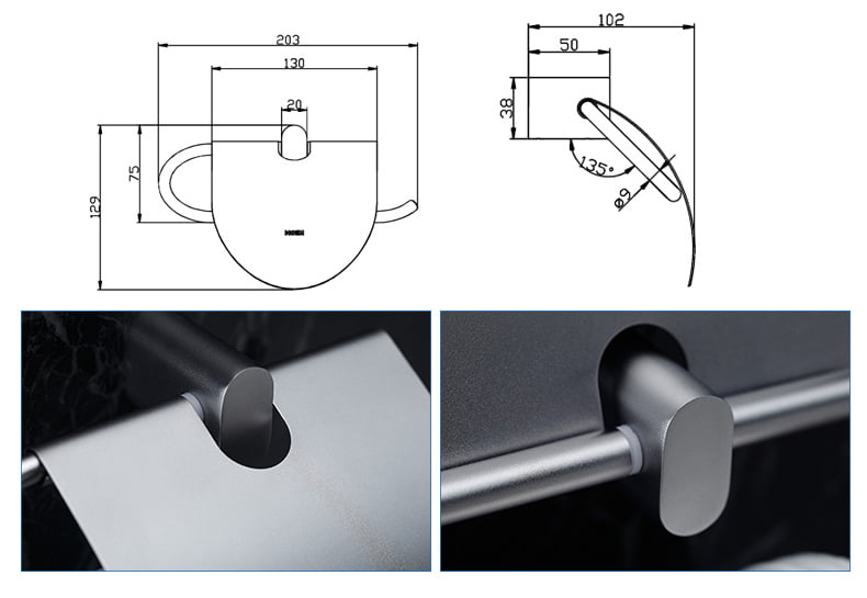 Lô giấy vệ sinh có nắp đậy dòng Alisa Moen - ACC2405