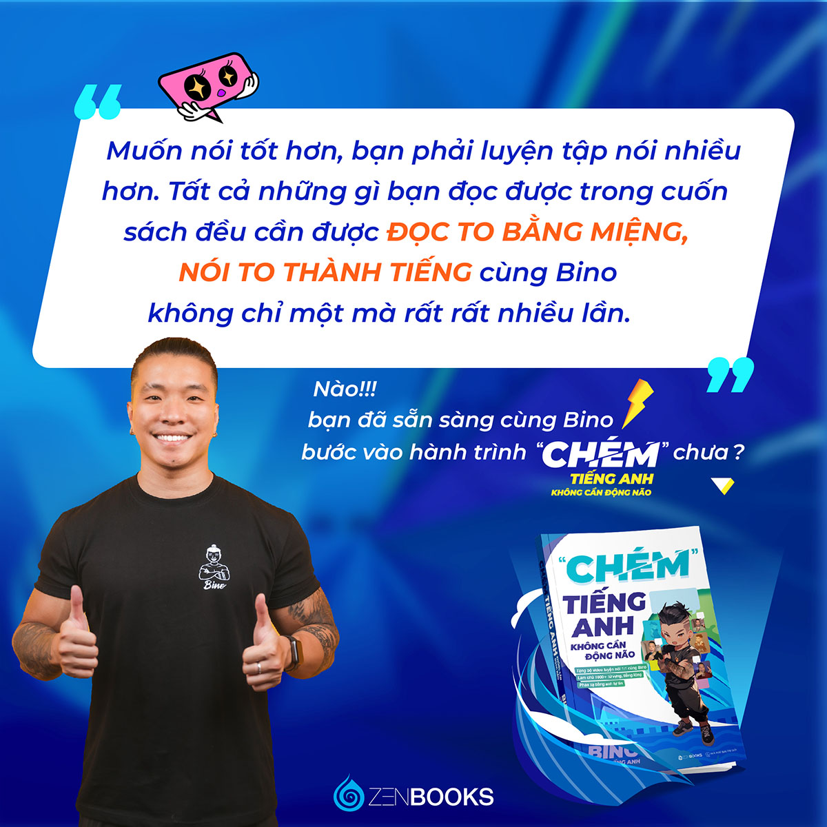 Chém Tiếng Anh Không Cần Động Não - Tác giả Vũ Vi Bình (Bino Chém tiếng anh) - Phiên bản đặc biệt