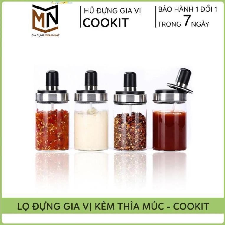 Lọ Đựng Gia Vị, Hũ Đựng Gia Vị Thủy Tinh Kèm Thìa, Tiện Dụng Cho Căn Bếp Của Bạn