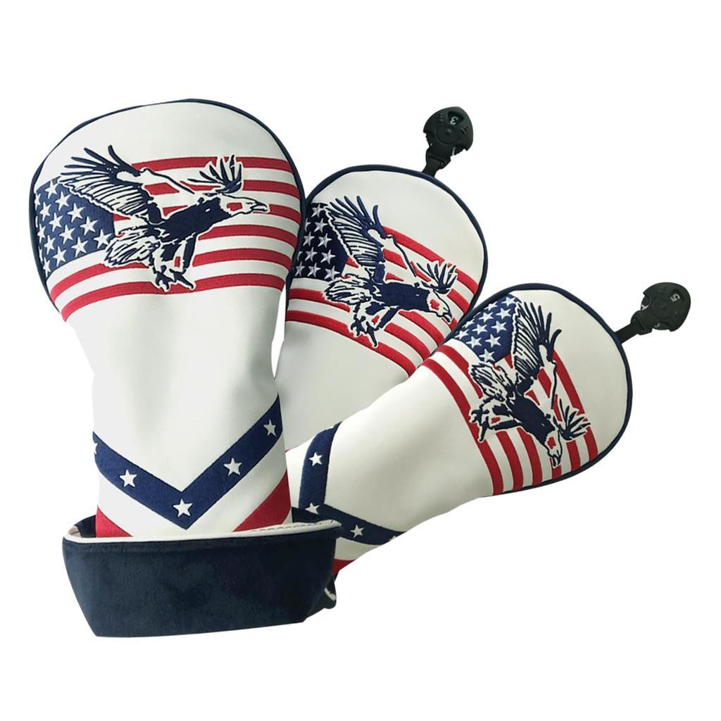 3pcs/set Golf Club Head Cover Wood Driver Headcover With Number Tag