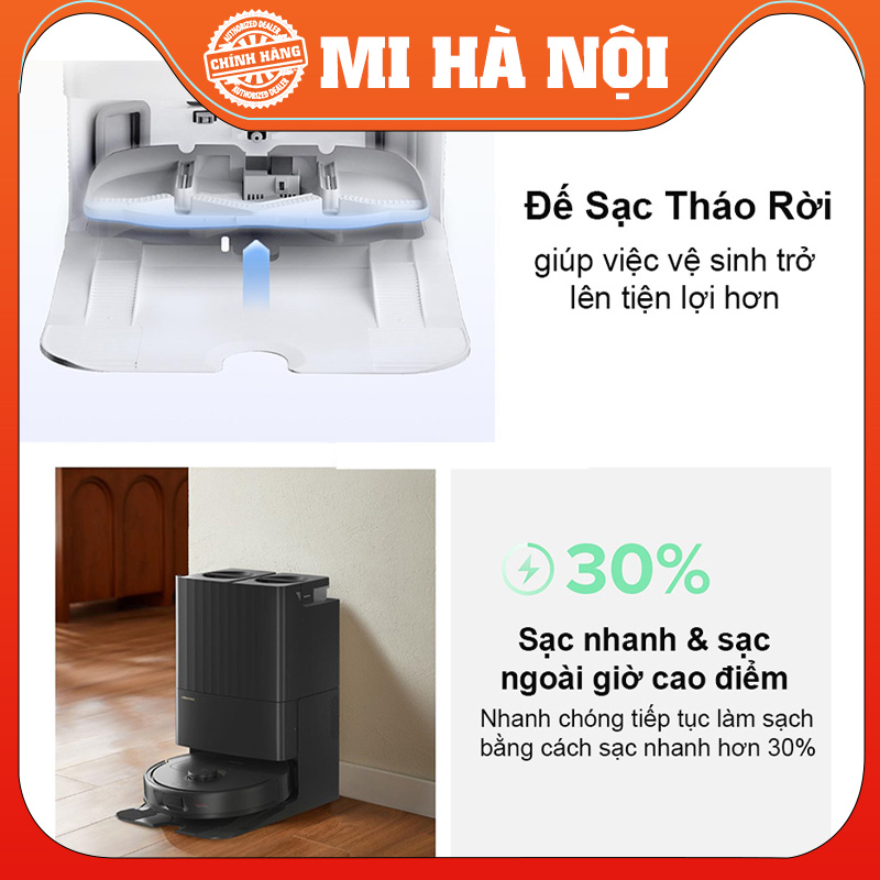 Robot hút bụi lau nhà Roborock Q Revo- Tự giặt giẻ, sấy nóng, lau xoay, thu rác vào túi- Hàng Chính hãng