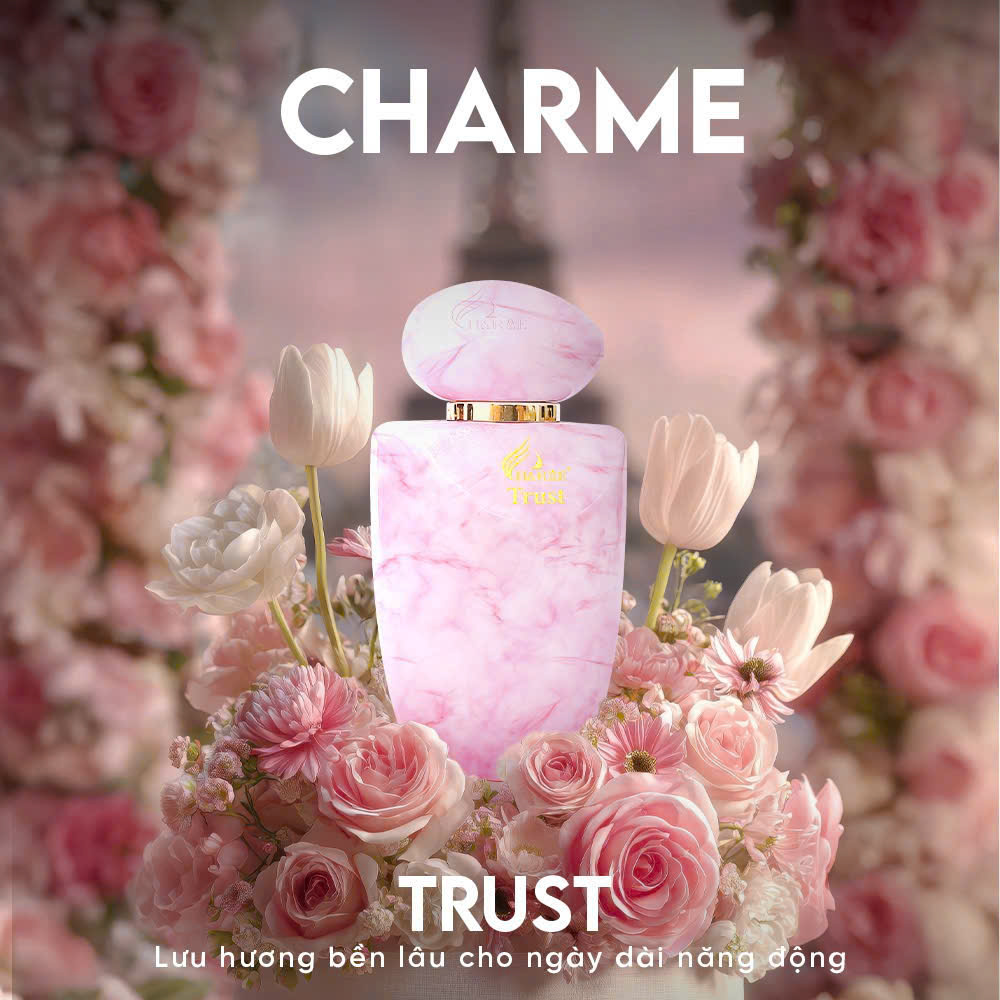 Nước hoa nữ CHARME TRUST 50ML Mùi Hương Hoa Cỏ Trái Cây, Tươi Mát, Trang Nhã, Lưu Hương Lâu Chính Hãng