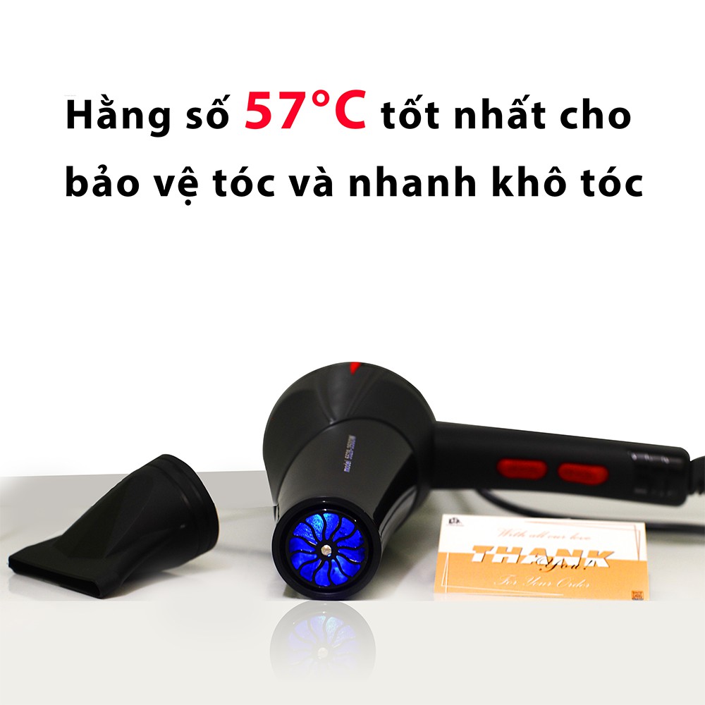 Máy Sấy Tóc 5528 Công Suất Lớn 3500W Ánh Sáng Xanh Nano Kèm Đầu Thổi