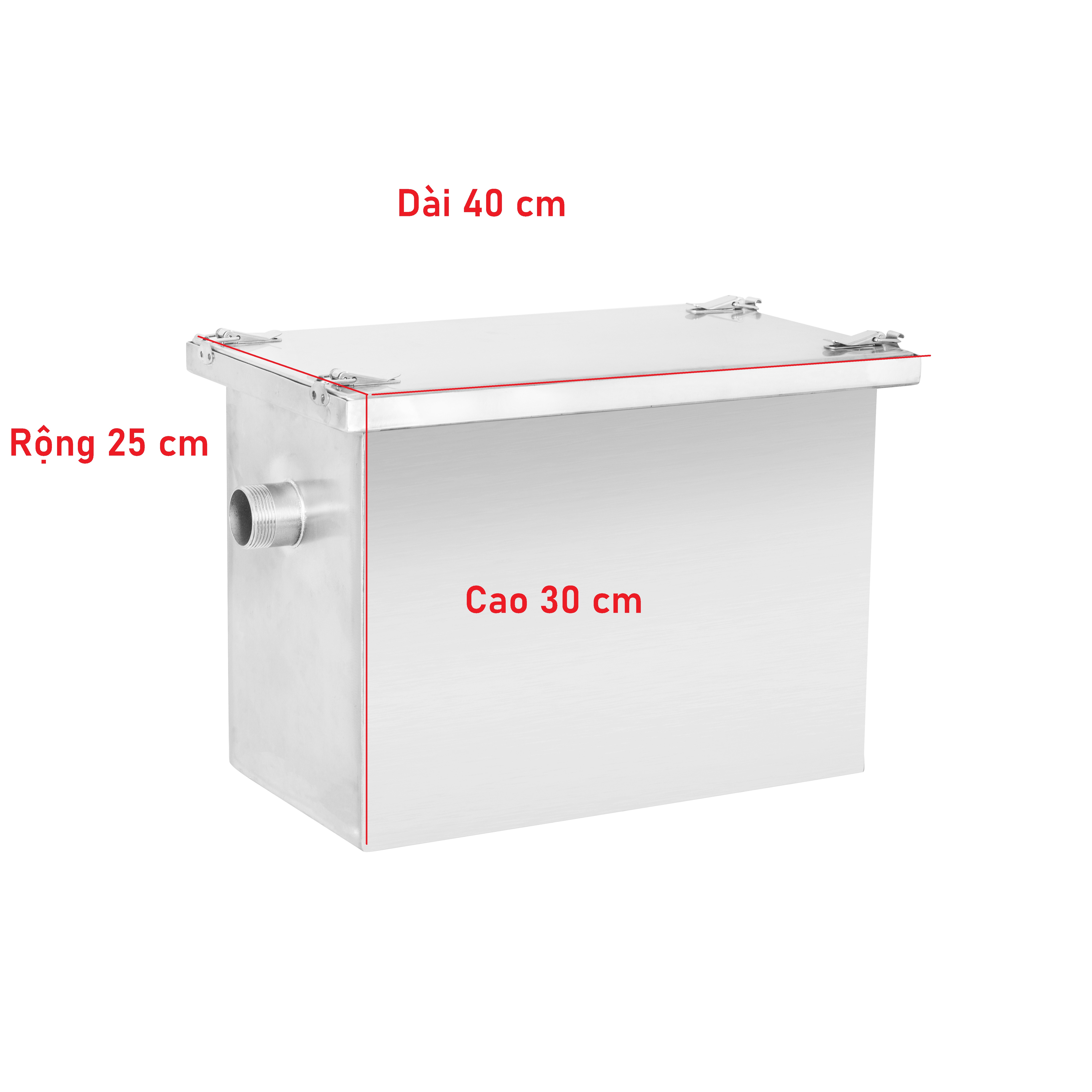 Bể Tách Mỡ Inox 304 Thể Tích 20 Lít Có Xuất Hóa Đơn VAT