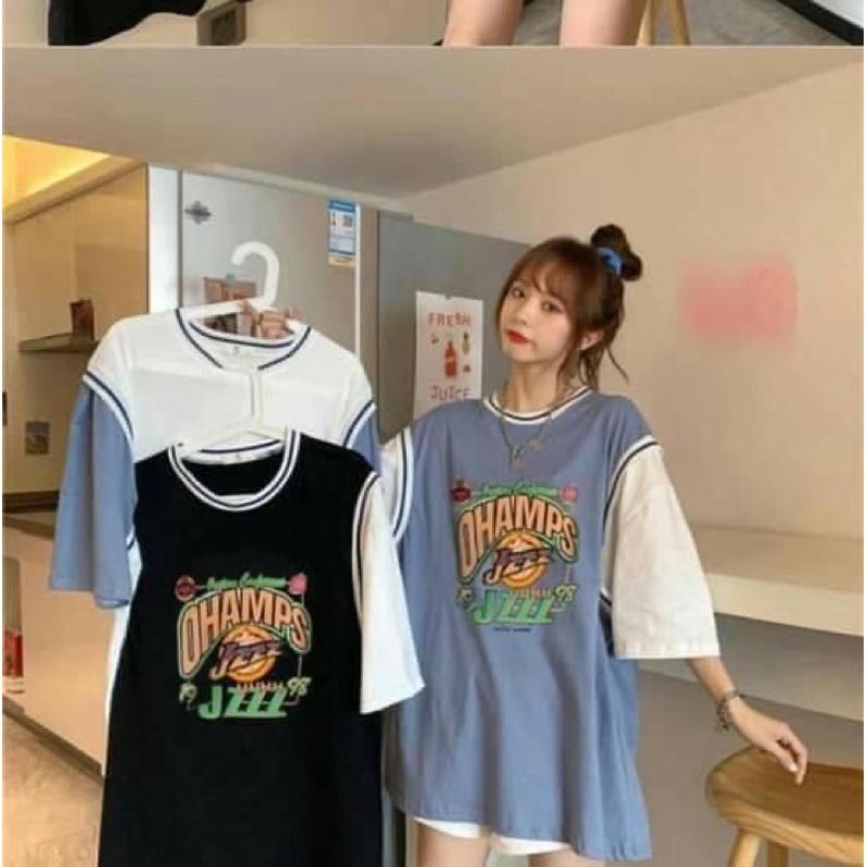 Áo thun phối tanktop bóng rổ nam nữ tay lỡ unisex form rộng Phối số 11 2 màu hồng trắng cực lạ basics tee phông oversize