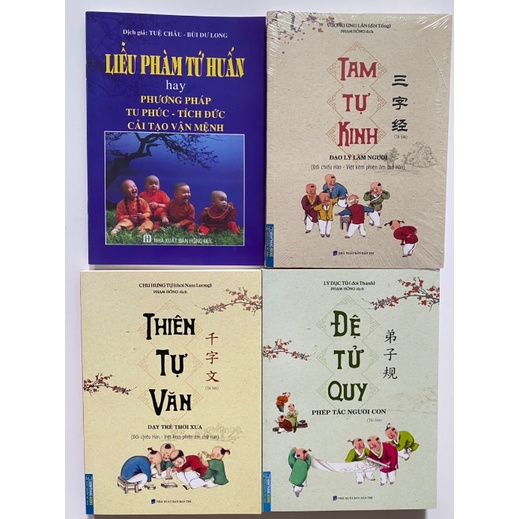 Sách - Combo 4 cuốn Liễu phàm tư huấn + Tam tự kinh + Đệ tử quy + Thiên tự văn