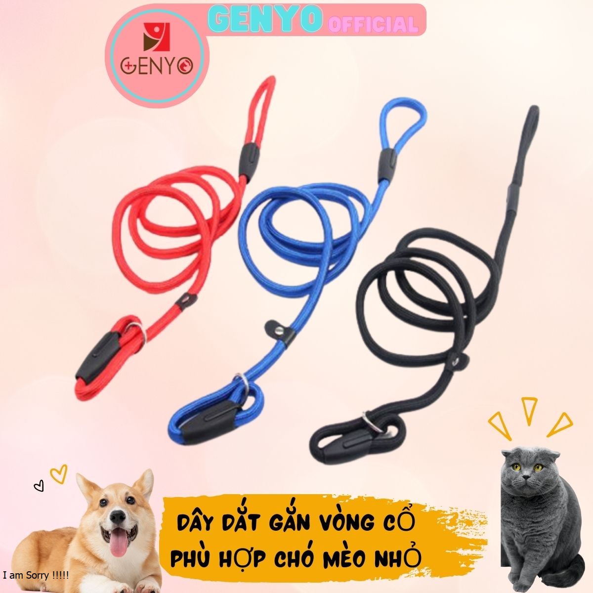 Dây dắt vải sợi tròn cho chó mèo nhỏ