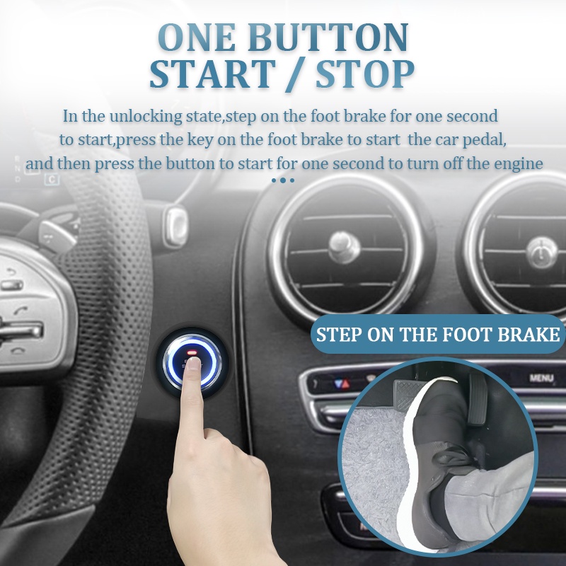 Bộ khởi động đề nổ start stop ô tô 2 điều khiển thông minh bản cao cấp loại tốt có chống trộm, đồ chơi ô tô