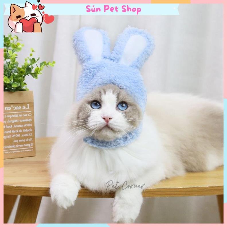 Mũ tai thỏ xinh xắn cho thú cưng, nón cho chó mèo