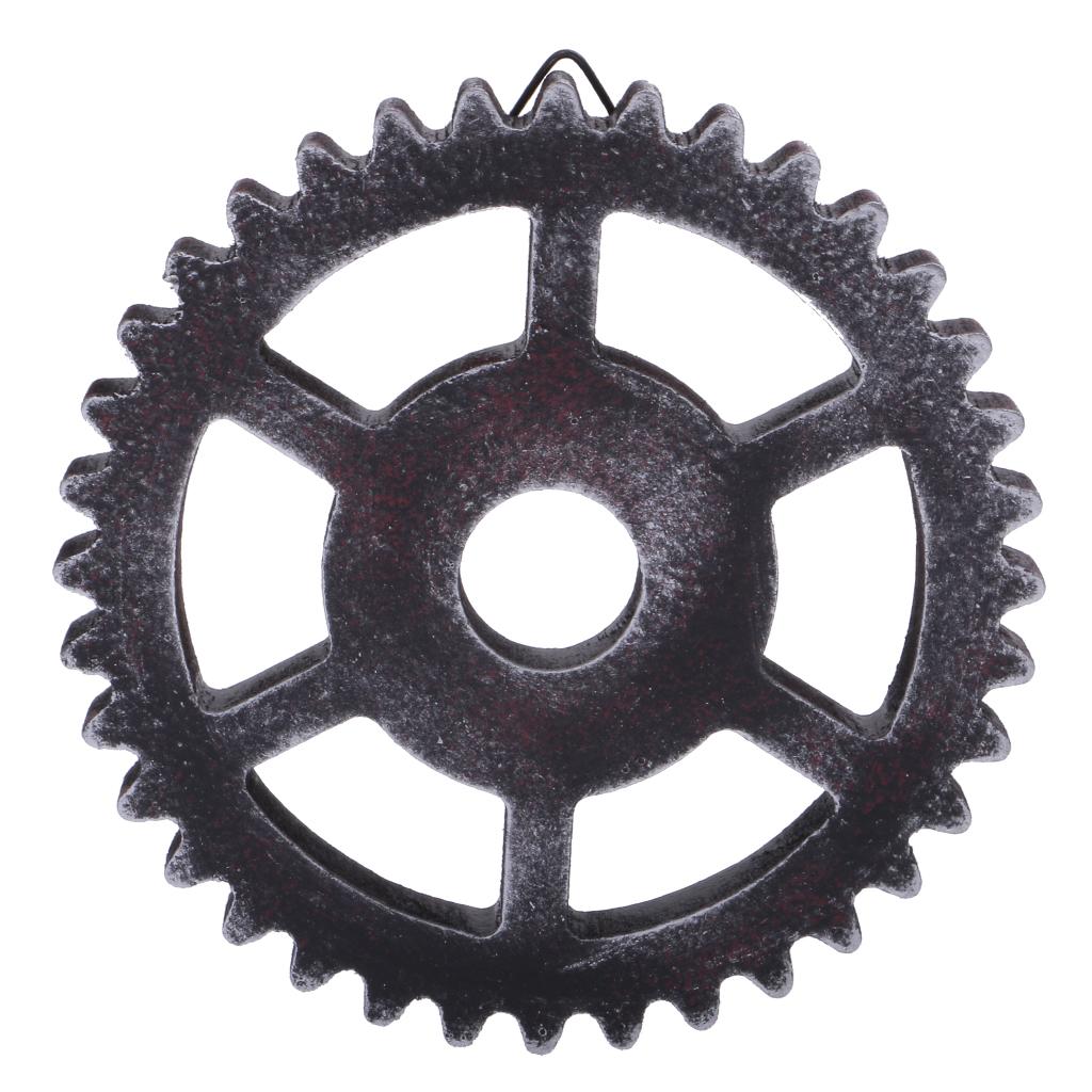 2x12cm Vintage Wood Steampunk Gear Home Bar Cafe Craft Art Wall Decorations #C