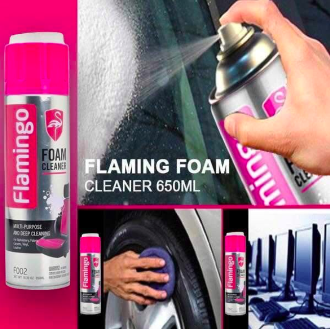 Bình xịt Flamingo F002 vệ sinh nội thất ô tô, vệ sinh ghế xe ô tô - Thể tích: 650 ml - Bình xịt đa năng vệ sinh nội thất ô tô
