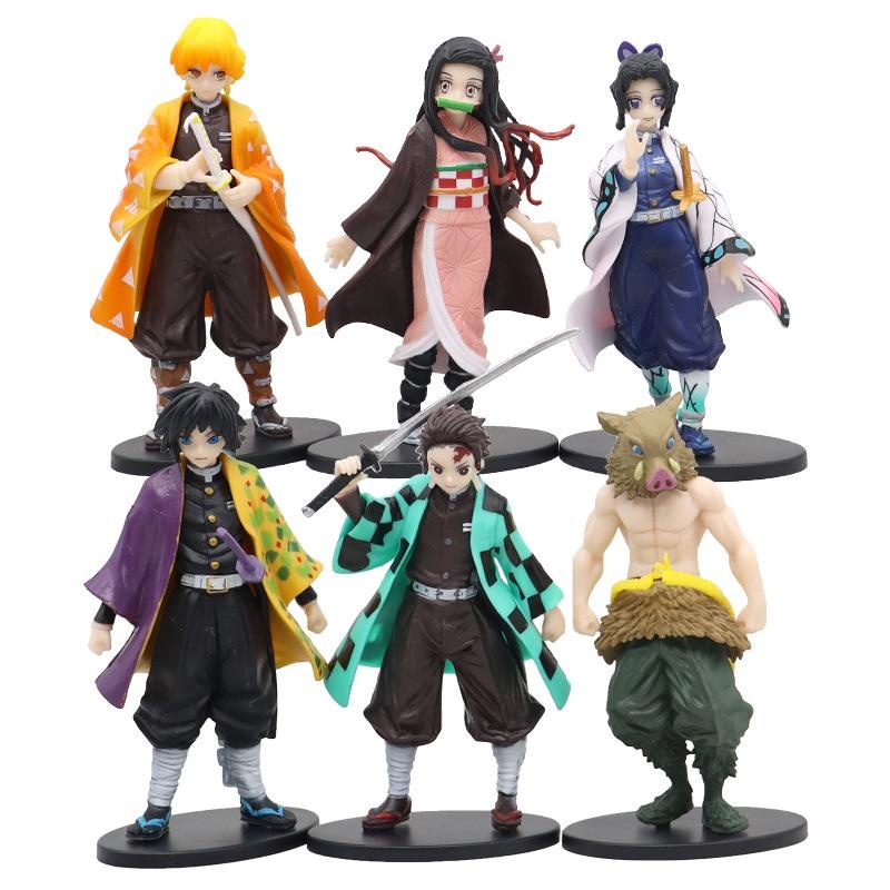 Mô hình Tanjirou, Nezuko, Zenitsu, Inosuke, Giyuu , Shinobu Thanh gươm diệt quỷ