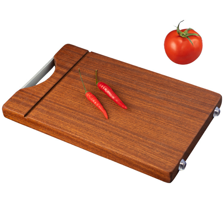 Thớt Gỗ Chữ Nhật Cao Cấp Nhật Bản Gỗ Mun, Không Mùn, Không Mốc KT: 18x28x2.5Cm Tặng cặp móc treo thớt inox 304