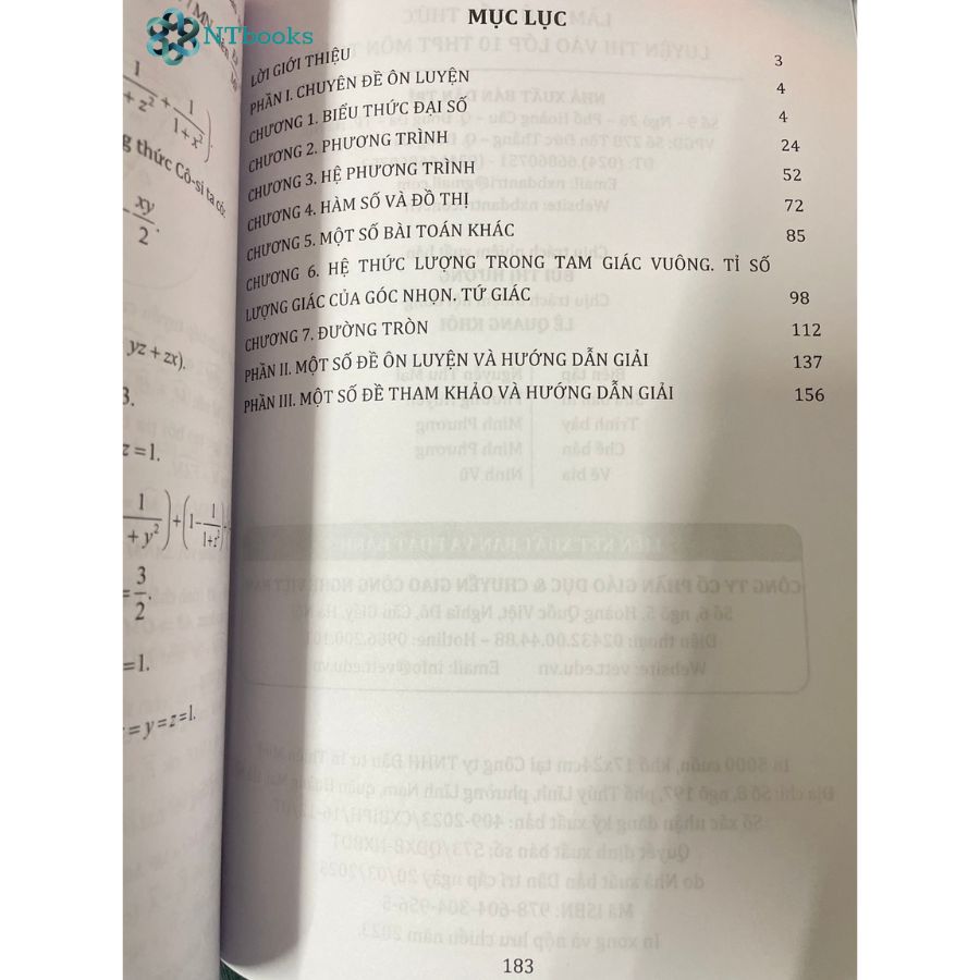 Sách - Làm chủ kiến thức luyện thi vào lớp 10 THPT Môn Toán ( tái bản 2023 )