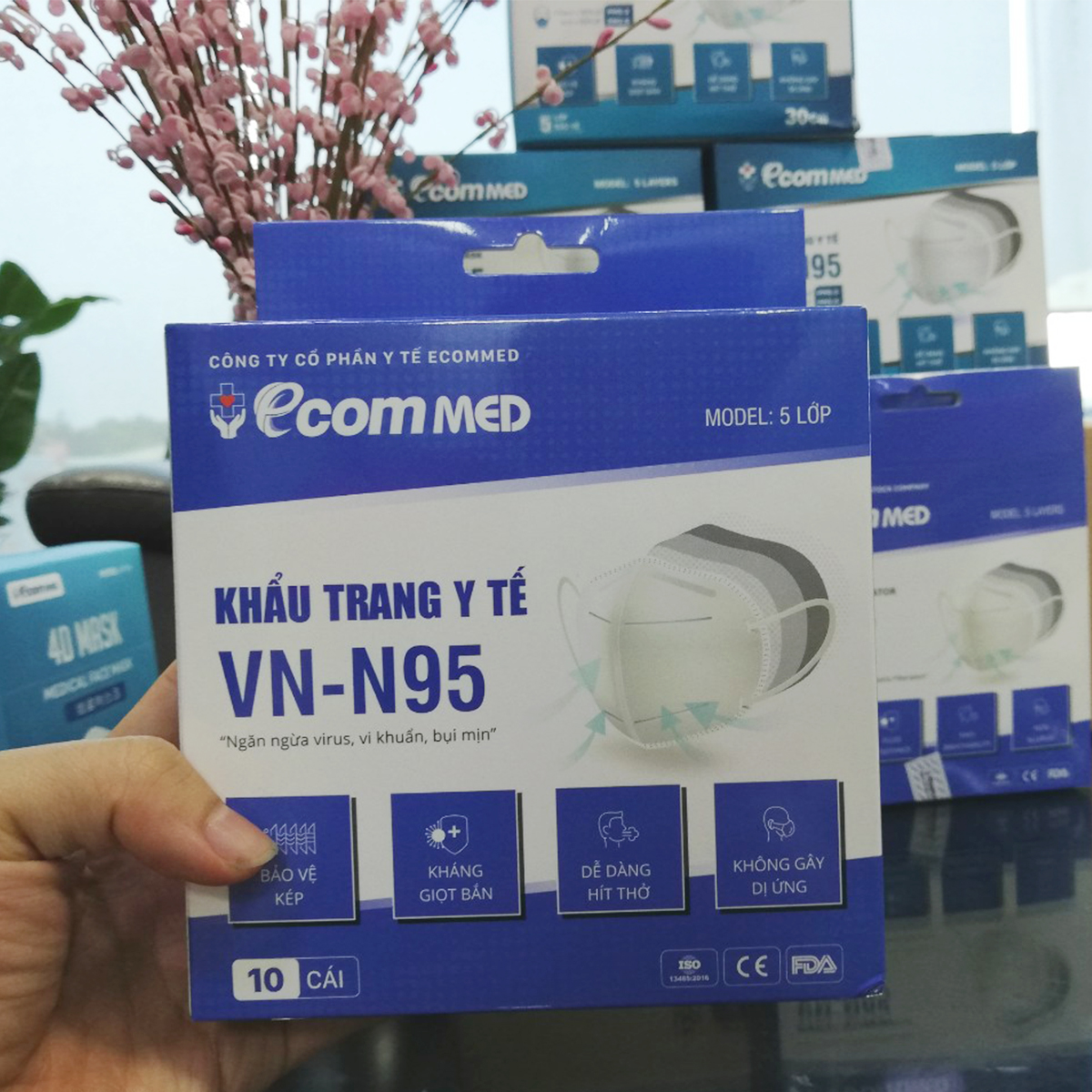 Khẩu Trang N95 EcomMed Combo 3 Hộp (10 cái/Hộp)