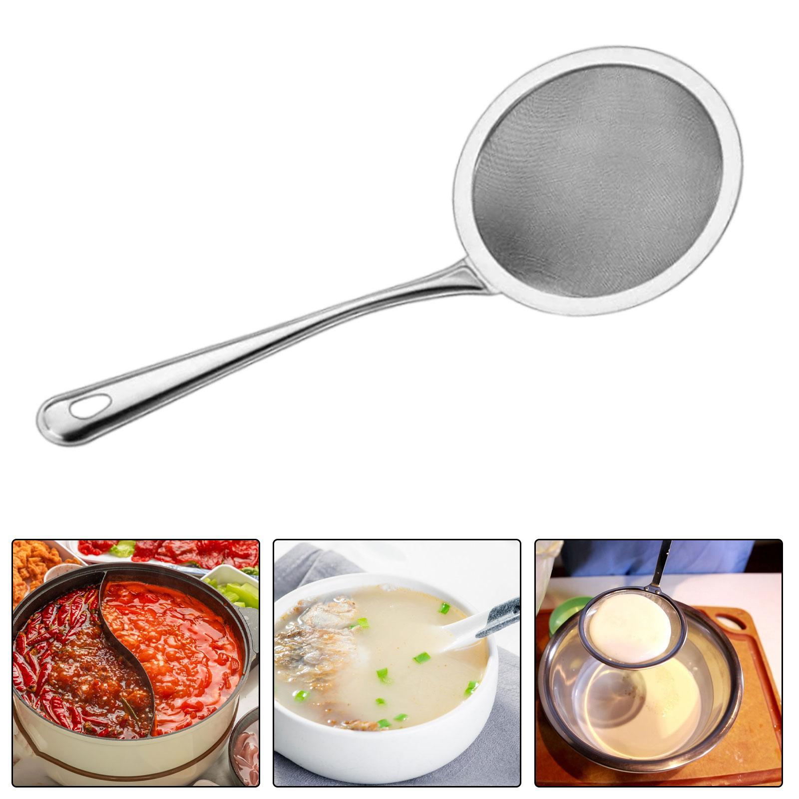 Food Strainer 100 Mesh Comfortable Grip Sieve Sifter for Juice Rice Skimming