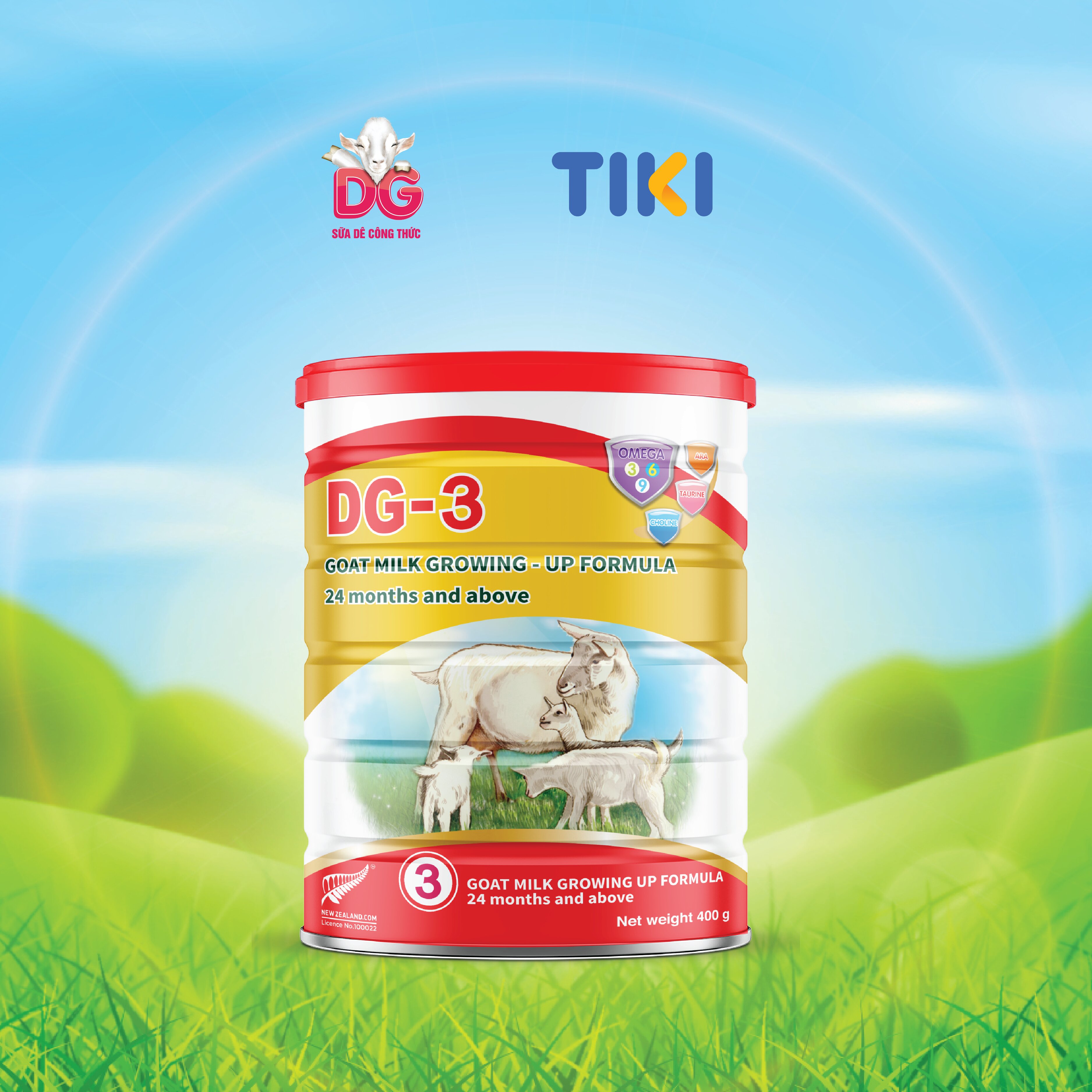 [TẶNG 1 LON DG-3 - HSD 10/2025] Sữa Dê Công Thức DG-3 400g