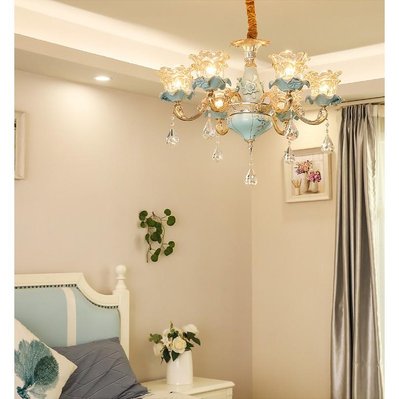 Đèn chùm HANSI 8 tay loại chuẩn xịn nhất phong cách hiện đại, tinh tế - kèm bóng LED chuyên dụng