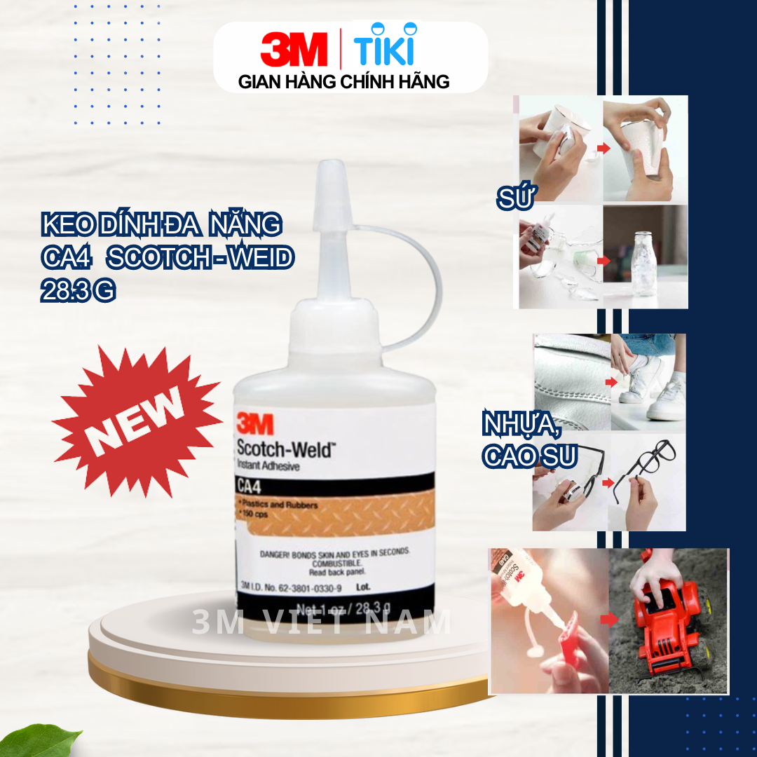 KEO DÁN NHANH 3M CA4 SCOTCH-WELD INSTANT ADHESIVE   MÀU TRONG, CHAI 28,3G