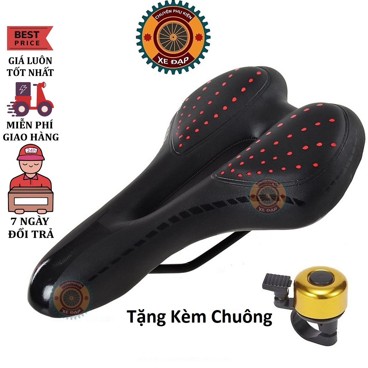 Hình ảnh Yên xe đạp thể thao , Carbon siêu êm , Chính hãng Sengxin , da PU cao cấp - Tặng kèm chuông 02