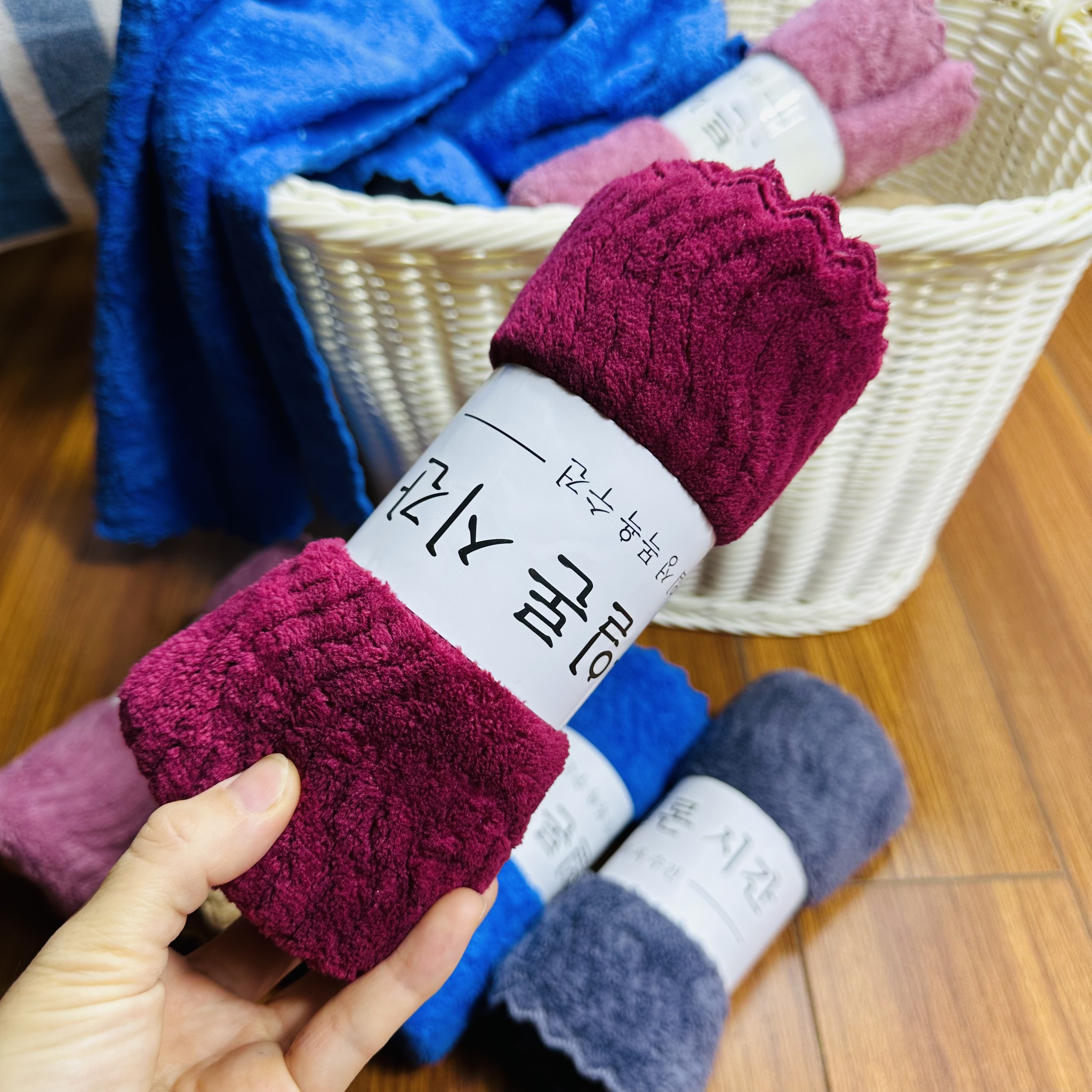 Khăn tắm, khăn gội Lông cừu, Sóng Gạo, KT 35x75cm