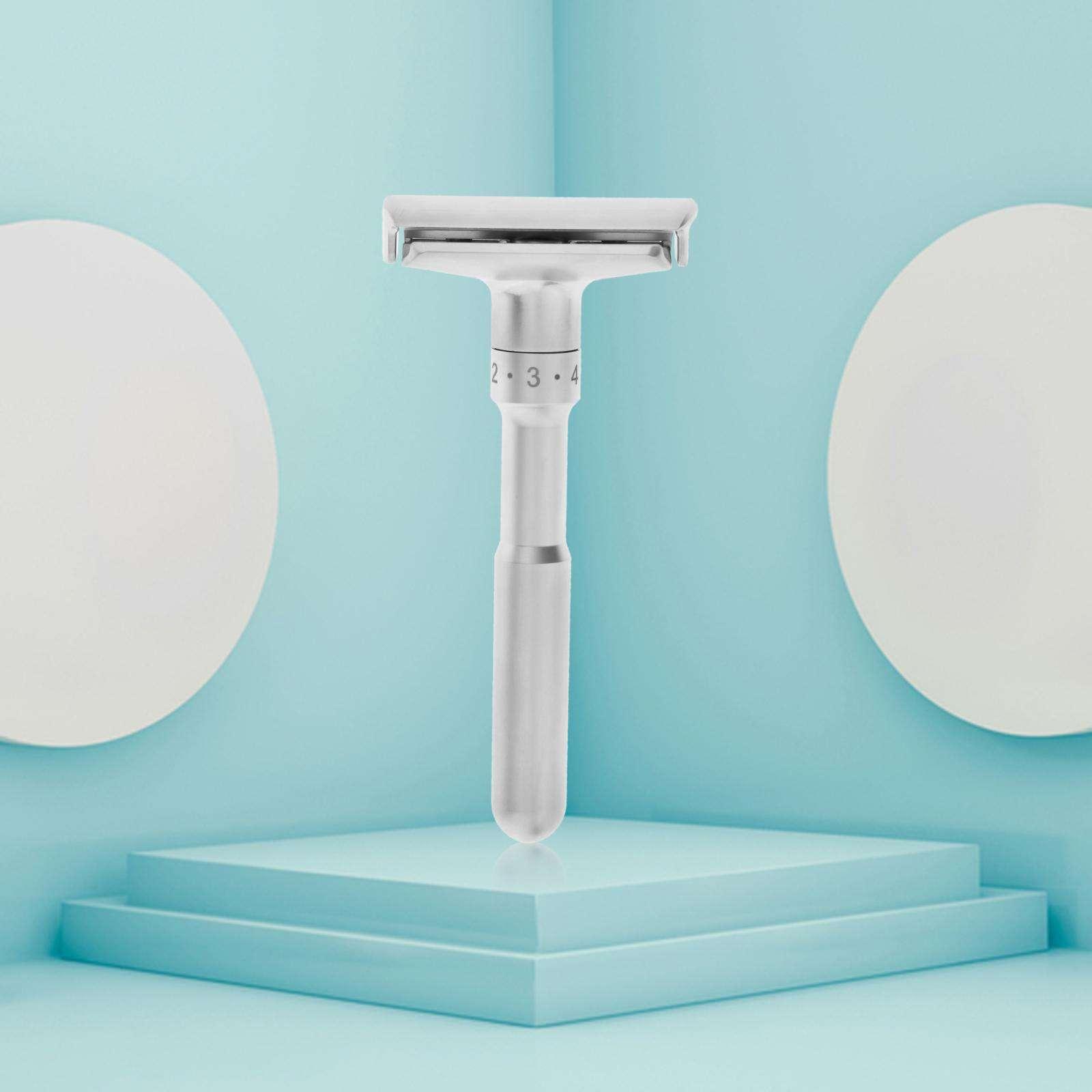 Adjustable Safety Razor Classic with 5 Blades Double Edge for Mens Shaving
