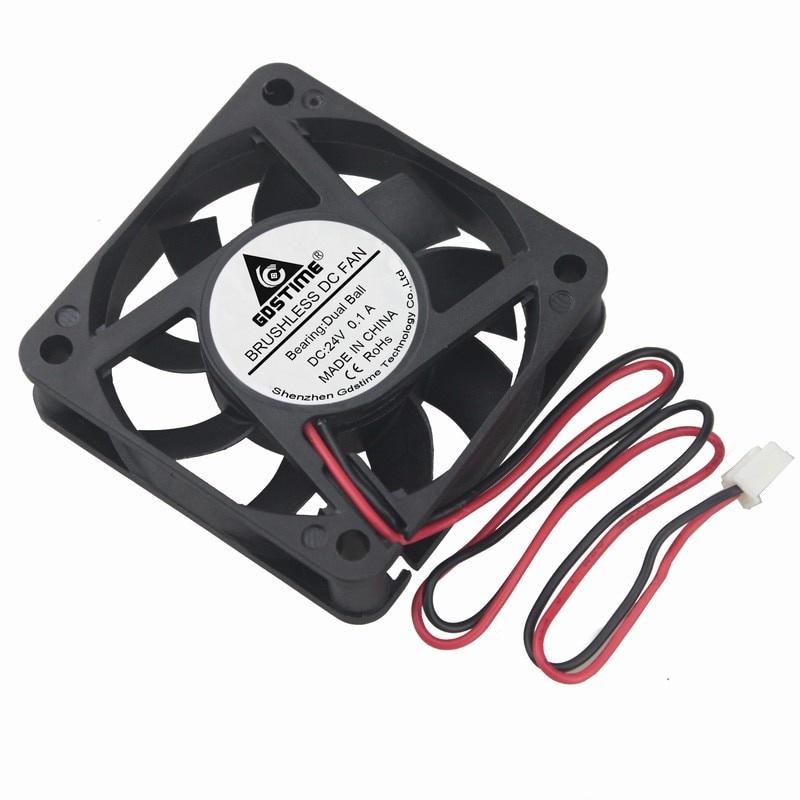 1 Piece Gdstime 6015 Two Ball DC 24V 60x60x15mm Machine Equitment PC CPU VGA Cooler Brushless Cooling Fan 6cm 60mm x 15mm 2Pin