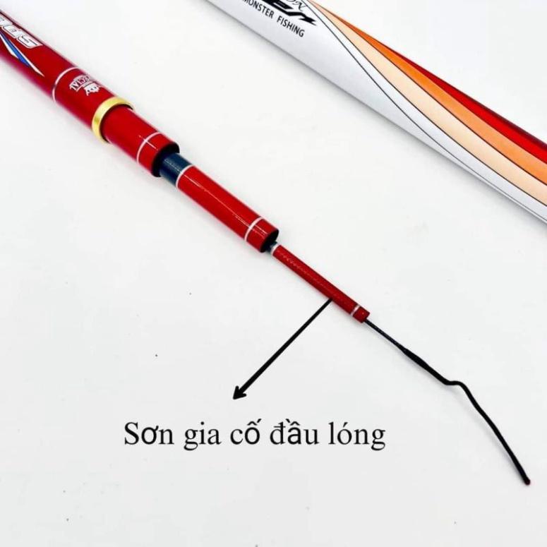 Cần câu tay hoa mực nước thế hệ 2 6h bản sưu tầm sắc đỏ tặng ngọn - đại hạ giá