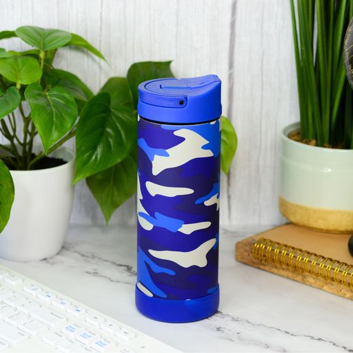 [Hàng chính hãng_Thương hiệu Mỹ] Bình giữ nhiệt elemental Pop màu xanh camo 414ml, inox 304, giữ nhiệt tốt, FDA Hoa Kì, bình đa năng có kèm ống hút cho bé đi học