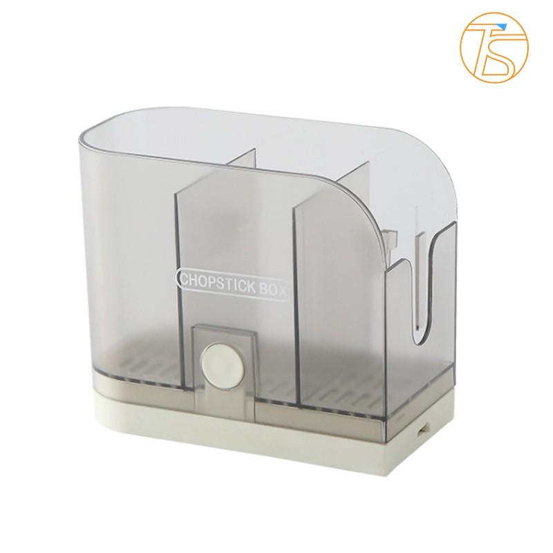 Kệ Đựng Muỗng Đũa Thìa Dán Tường CB03 Có Khay Hứng Nước Kèm 2 Móc Treo Và Giá Treo Khăn - Hộp Để Đũa Thìa Trên Bàn