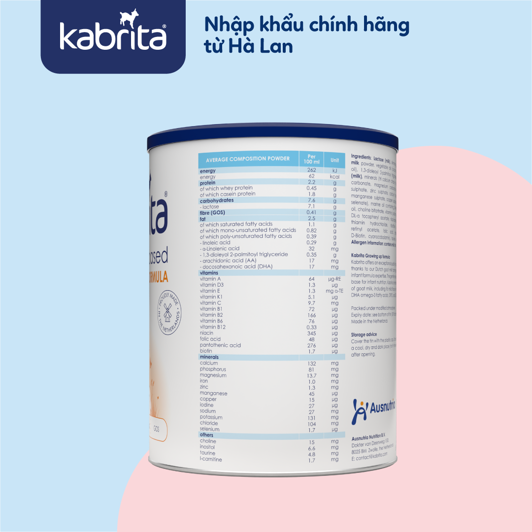 Sữa dê Kabrita số 3 cho trẻ trên 24 tháng - Lon 800g