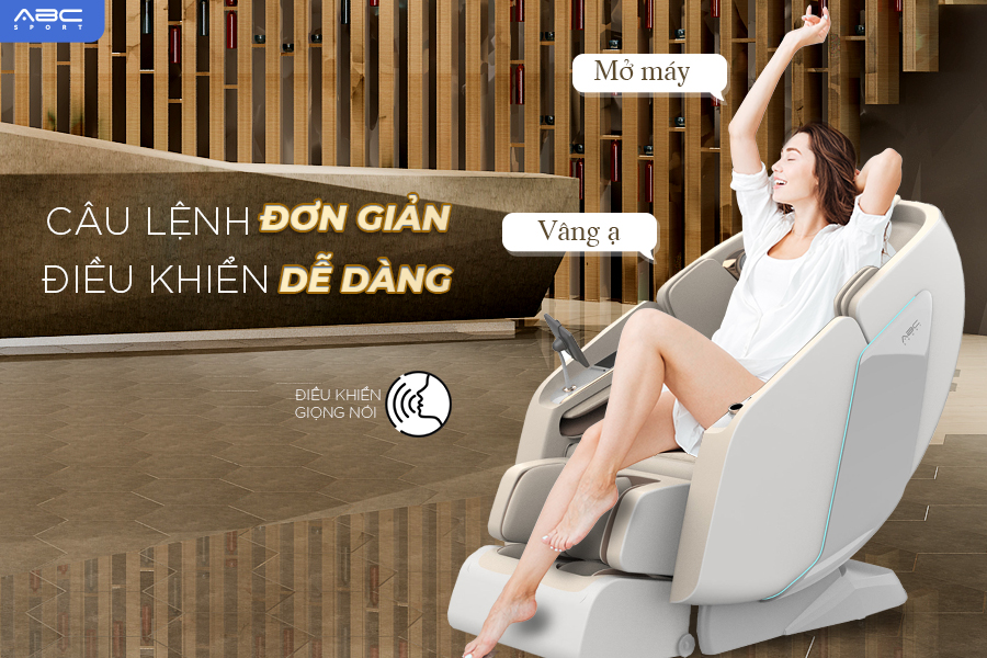 Ghế massage toàn thân ABCSport A20 công nghệ massage 4D PRO, 8 bài massage tự động, điều khiển bằng giọng nói