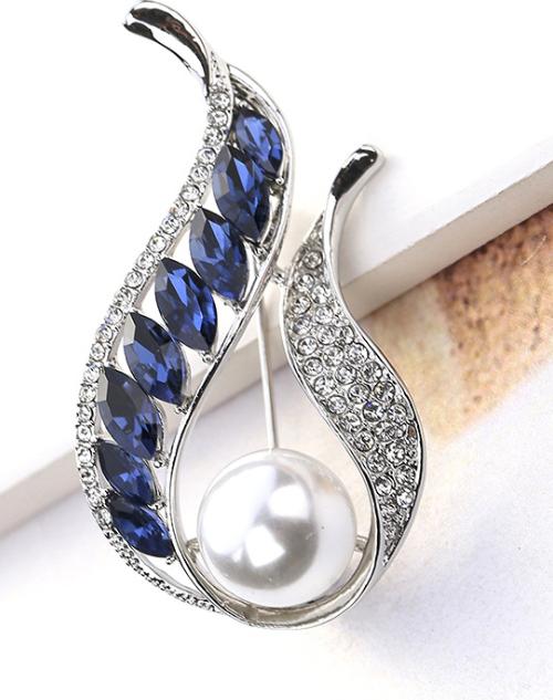Cài áo thời trang đính đá xanh sang trọng