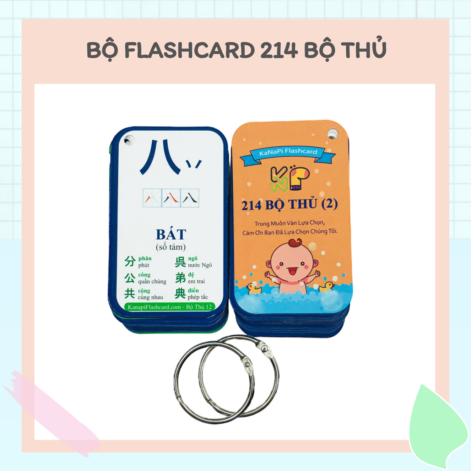 Thẻ Học Flashcard 214 Bộ Thủ