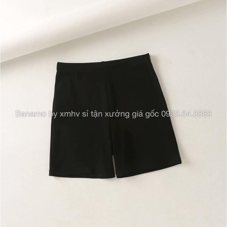 Quần legging đùi dáng ngắn cạp cao chất thun cotton siêu co giãn thời trang 7113