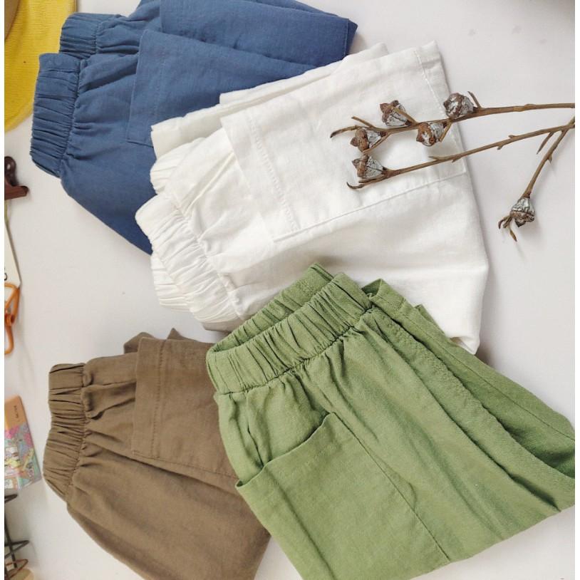 Quần Linen Short đơn màu cho bé Q07NL010