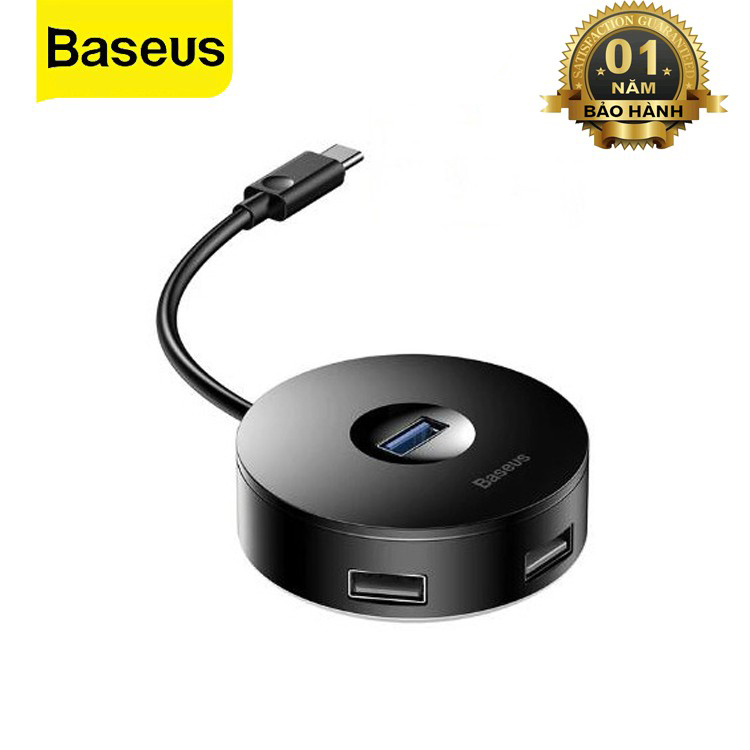 Bộ Chuyển Đổi Baseus Round Box HUB Adapter Type-C Hoặc USB3.0 To USB3.0*1 + USB2.0*3 - Hàng Chính Hãng